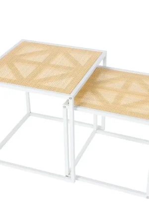 Nouveauté Lot de 2 bouts de canapé blanc 'Rosalia'